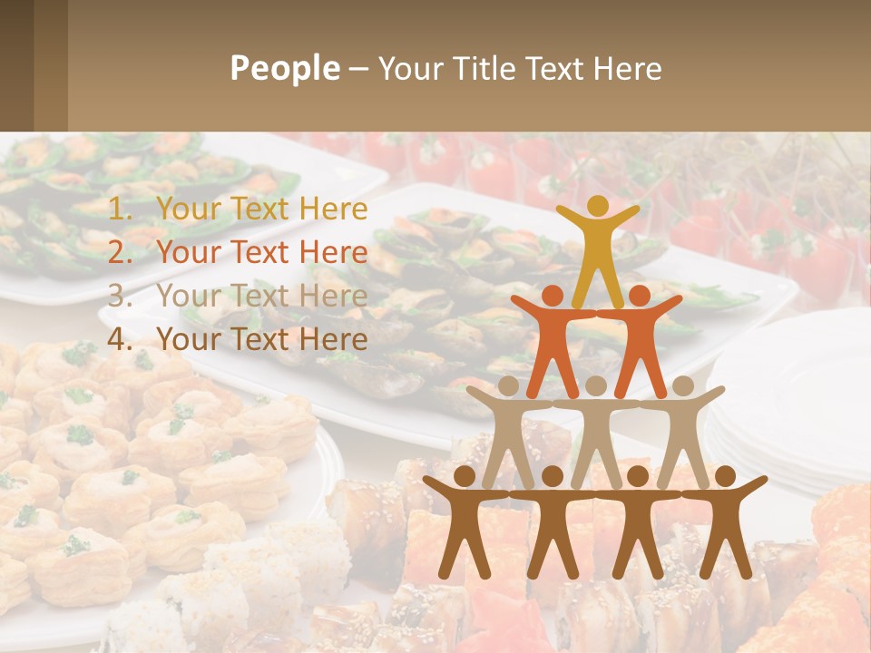 A Table With Plates Of Food On It PowerPoint Template