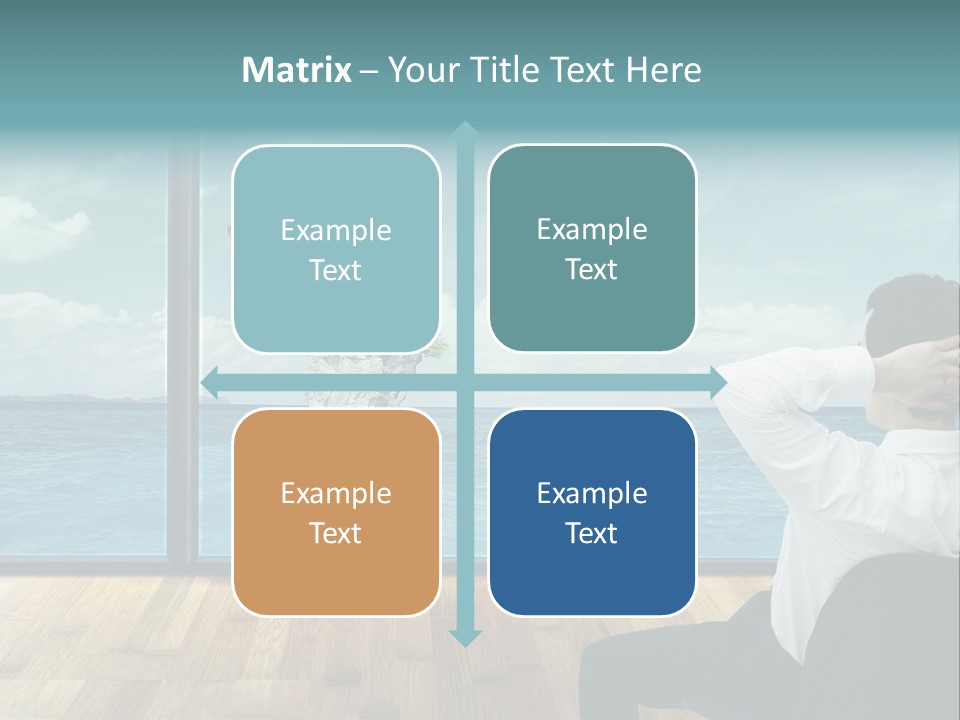 A Man Sitting On A Chair Looking Out At The Ocean PowerPoint Template