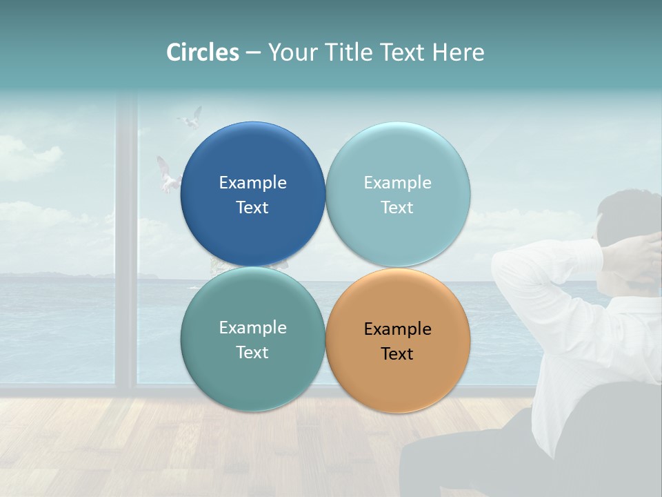 A Man Sitting On A Chair Looking Out At The Ocean PowerPoint Template