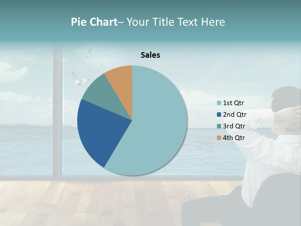 A Man Sitting On A Chair Looking Out At The Ocean PowerPoint Template