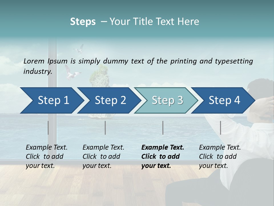 A Man Sitting On A Chair Looking Out At The Ocean PowerPoint Template