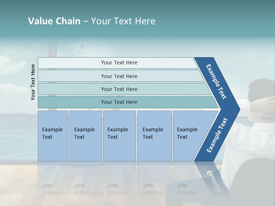 A Man Sitting On A Chair Looking Out At The Ocean PowerPoint Template
