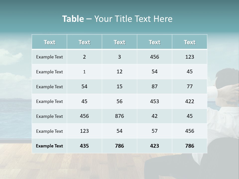 A Man Sitting On A Chair Looking Out At The Ocean PowerPoint Template