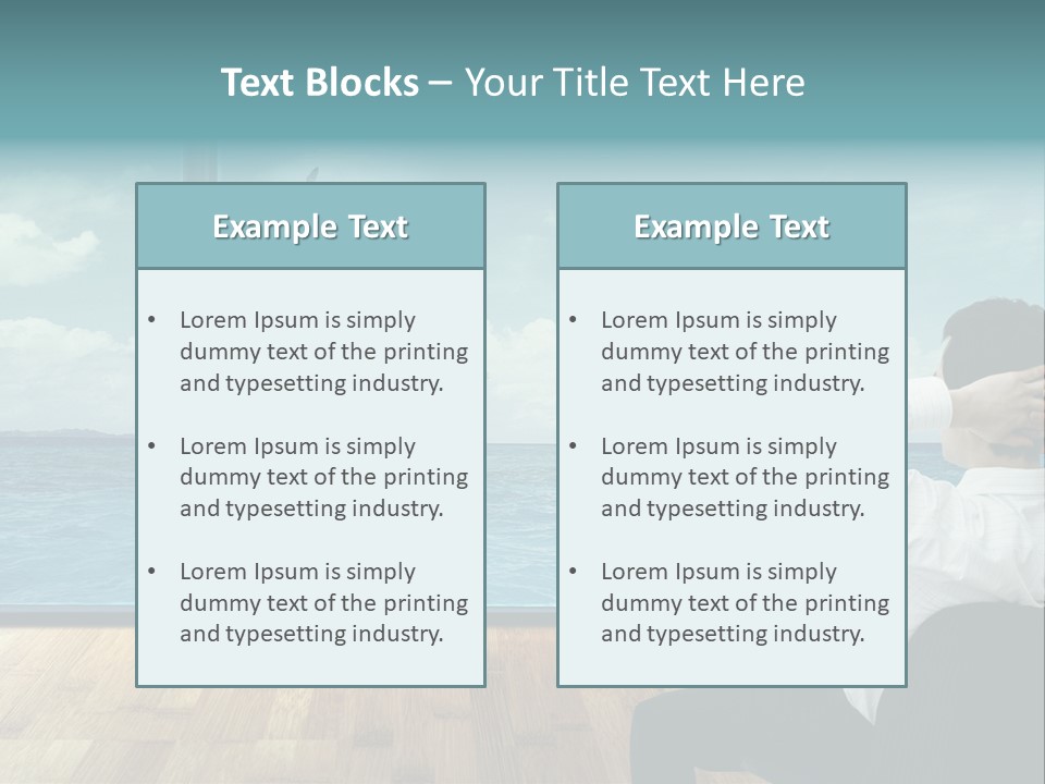 A Man Sitting On A Chair Looking Out At The Ocean PowerPoint Template