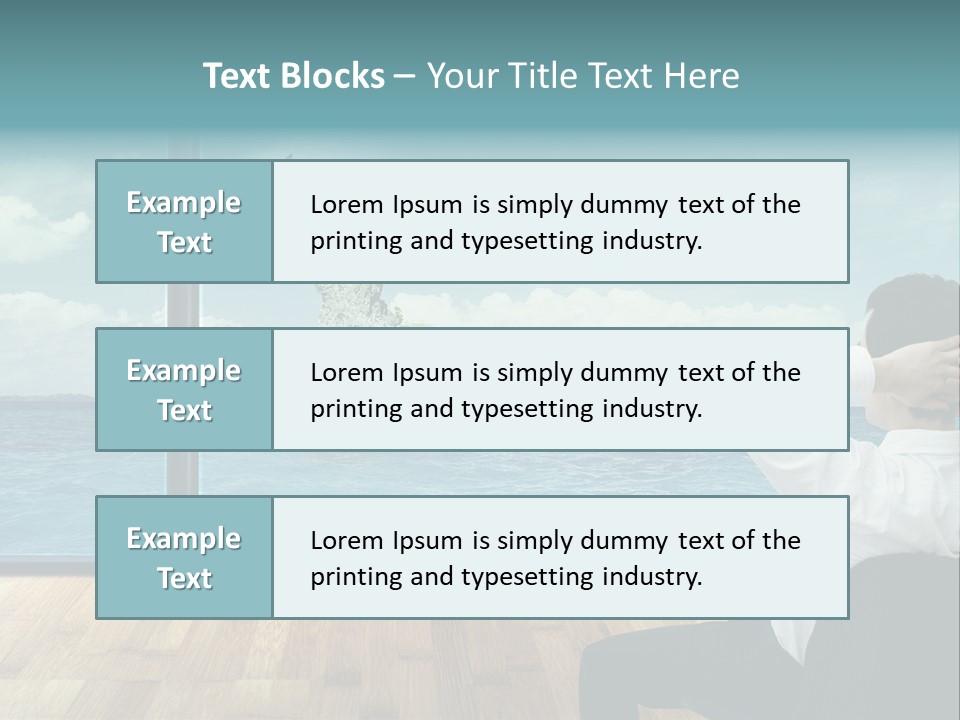 A Man Sitting On A Chair Looking Out At The Ocean PowerPoint Template