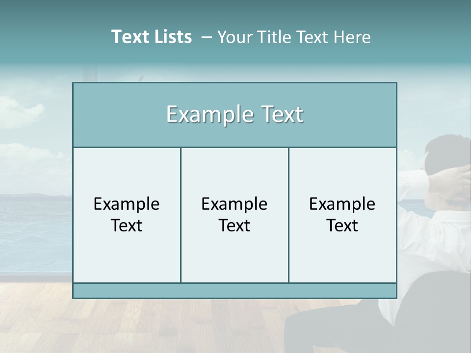A Man Sitting On A Chair Looking Out At The Ocean PowerPoint Template