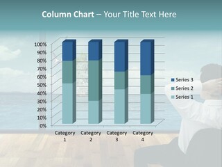 A Man Sitting On A Chair Looking Out At The Ocean PowerPoint Template