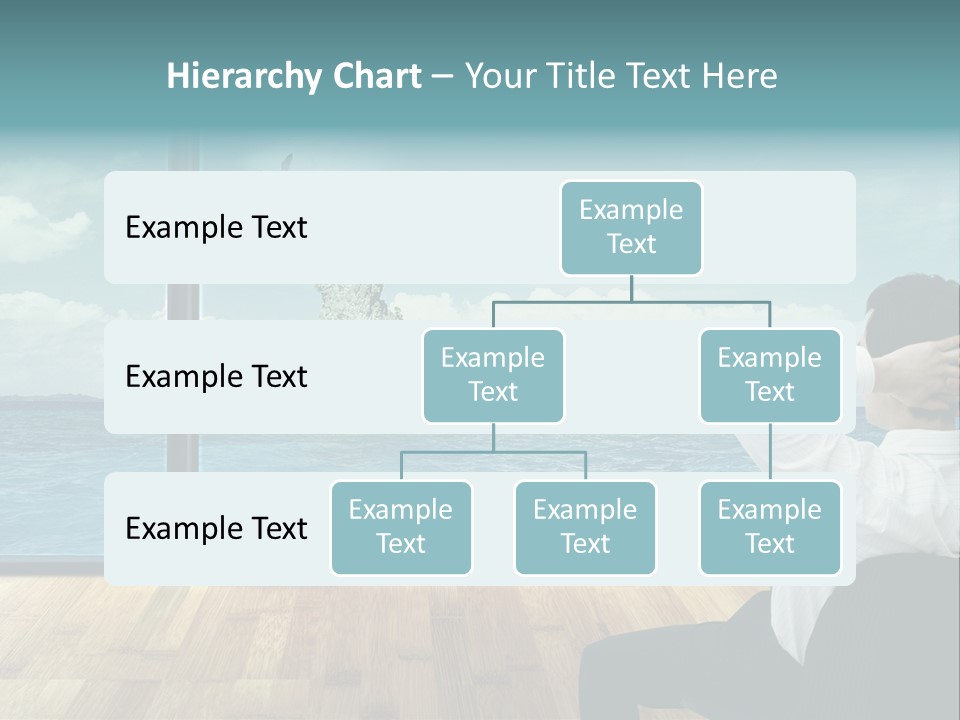 A Man Sitting On A Chair Looking Out At The Ocean PowerPoint Template