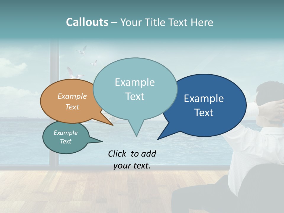 A Man Sitting On A Chair Looking Out At The Ocean PowerPoint Template