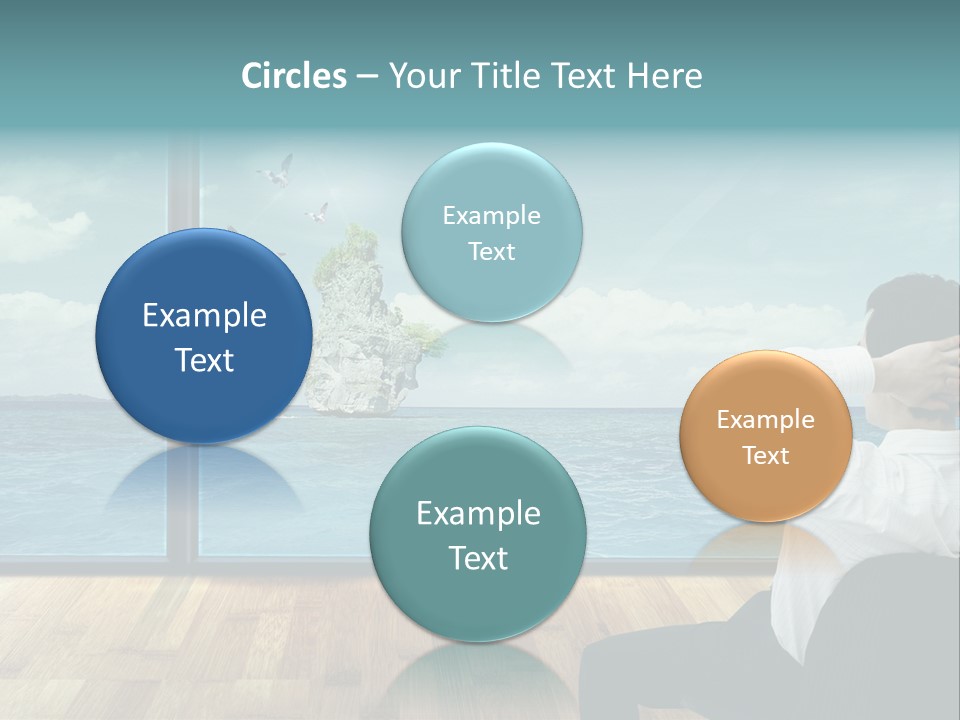 A Man Sitting On A Chair Looking Out At The Ocean PowerPoint Template