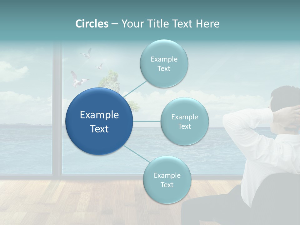A Man Sitting On A Chair Looking Out At The Ocean PowerPoint Template