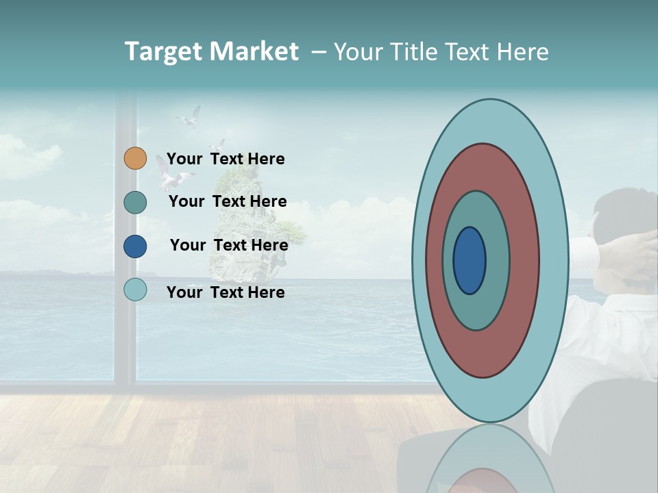 A Man Sitting On A Chair Looking Out At The Ocean PowerPoint Template