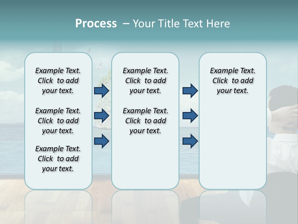 A Man Sitting On A Chair Looking Out At The Ocean PowerPoint Template