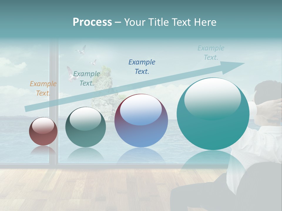 A Man Sitting On A Chair Looking Out At The Ocean PowerPoint Template