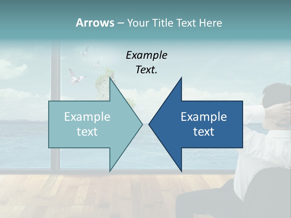 A Man Sitting On A Chair Looking Out At The Ocean PowerPoint Template