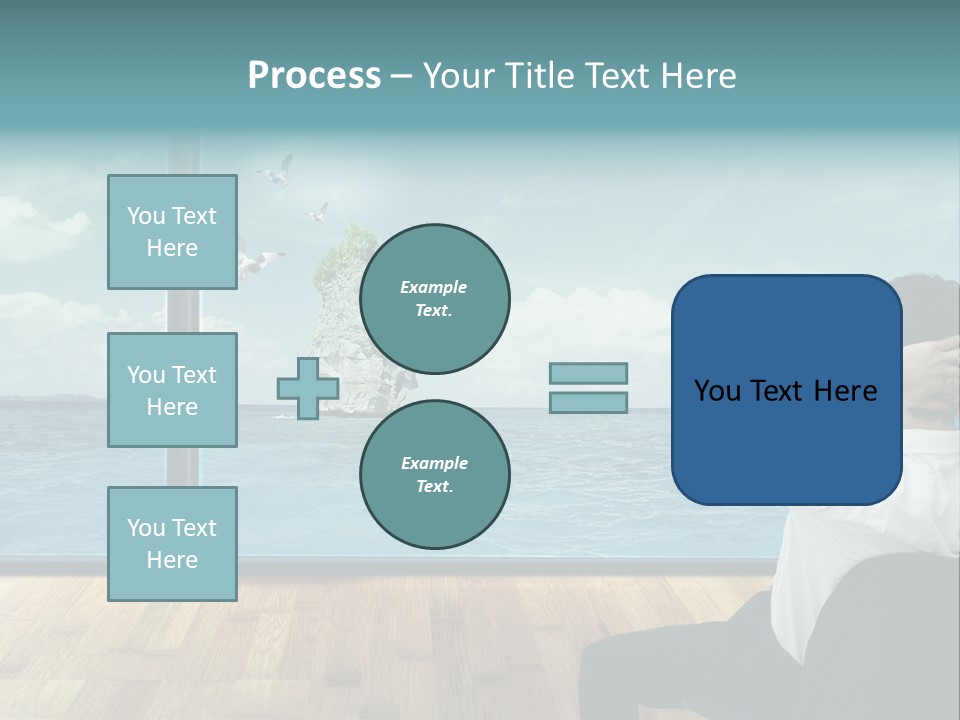 A Man Sitting On A Chair Looking Out At The Ocean PowerPoint Template