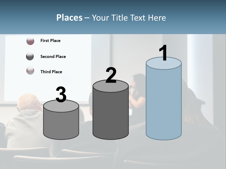 A Woman Giving A Presentation To A Group Of People PowerPoint Template