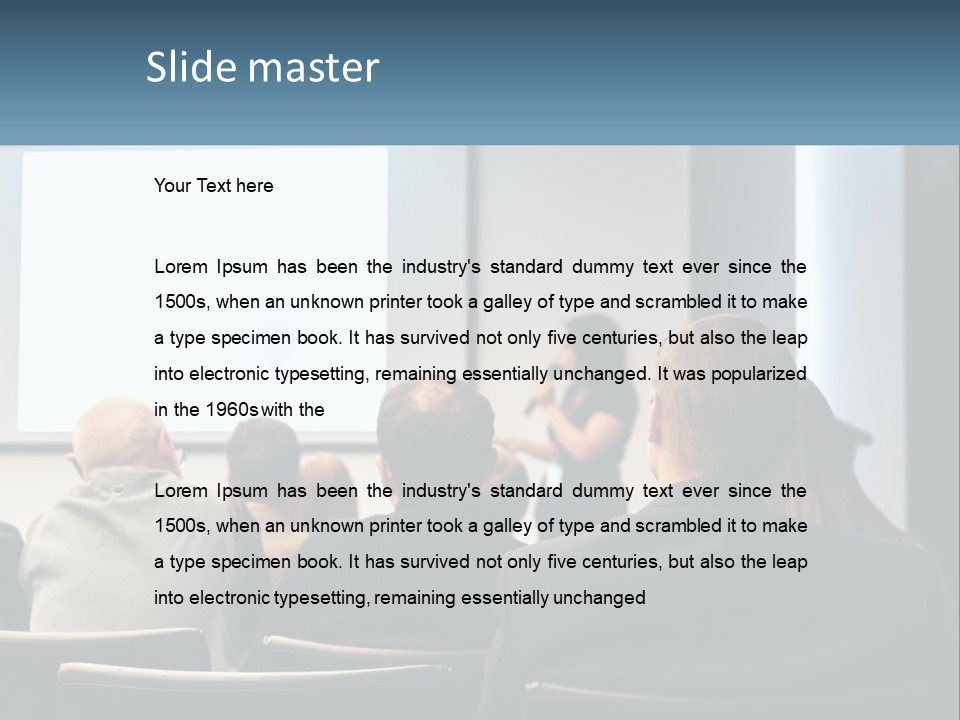 A Woman Giving A Presentation To A Group Of People PowerPoint Template