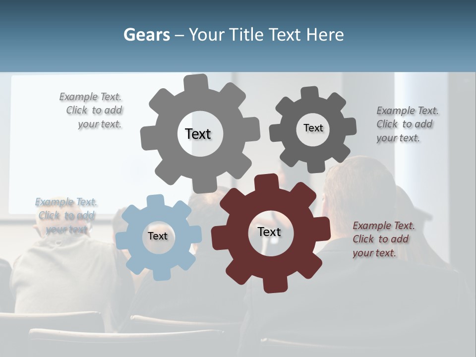 A Woman Giving A Presentation To A Group Of People PowerPoint Template