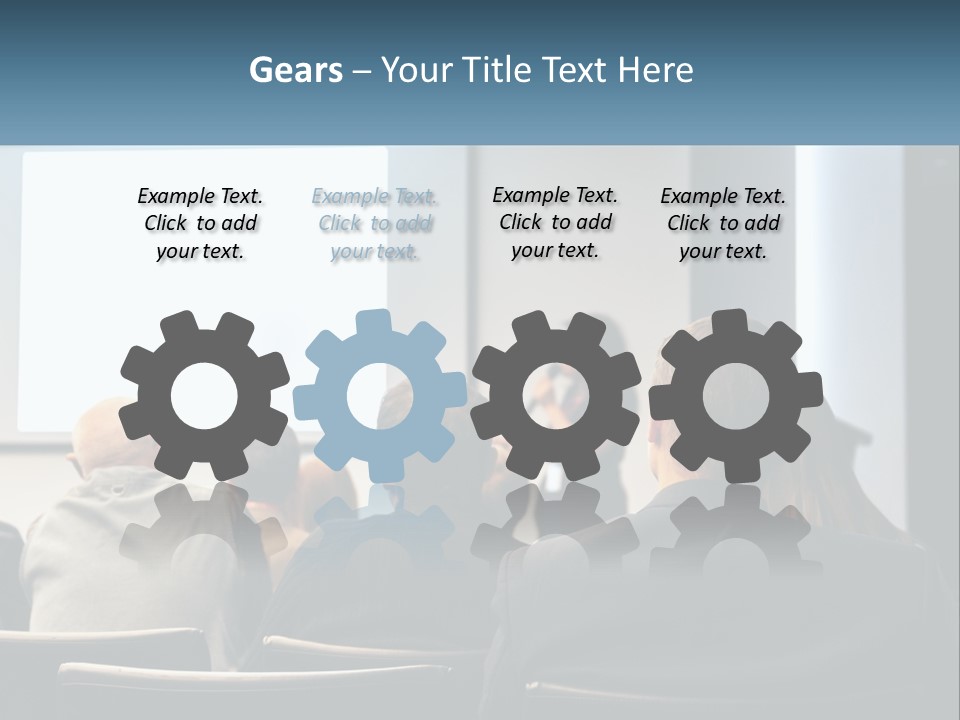 A Woman Giving A Presentation To A Group Of People PowerPoint Template