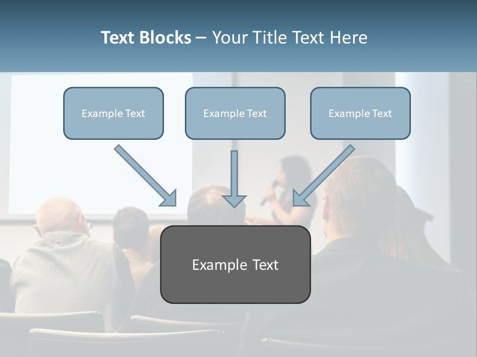 A Woman Giving A Presentation To A Group Of People PowerPoint Template