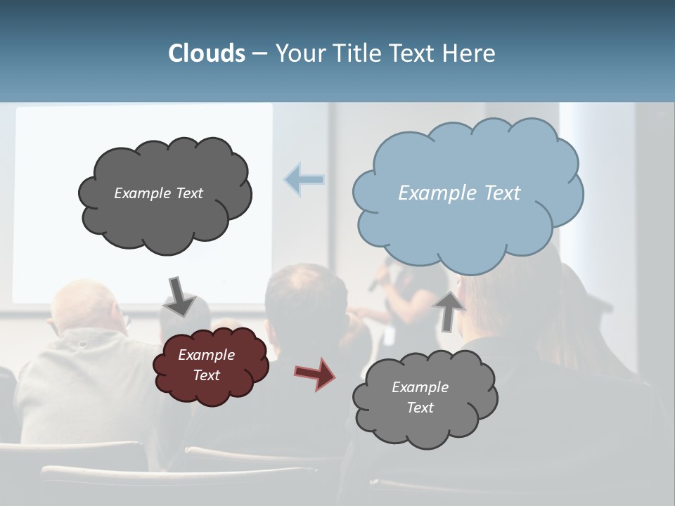 A Woman Giving A Presentation To A Group Of People PowerPoint Template