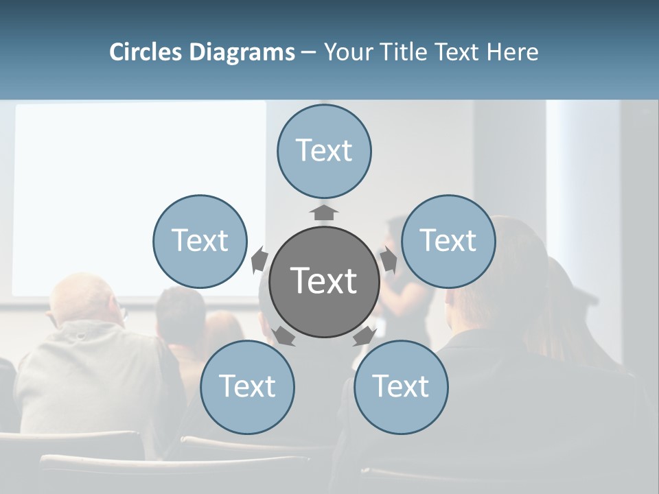 A Woman Giving A Presentation To A Group Of People PowerPoint Template