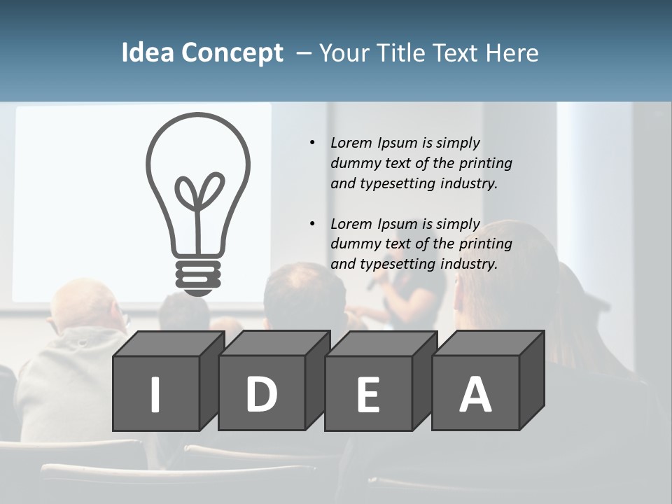 A Woman Giving A Presentation To A Group Of People PowerPoint Template