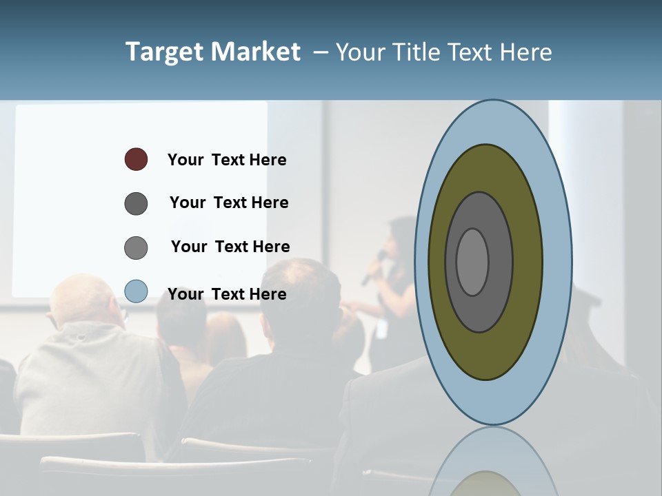 A Woman Giving A Presentation To A Group Of People PowerPoint Template