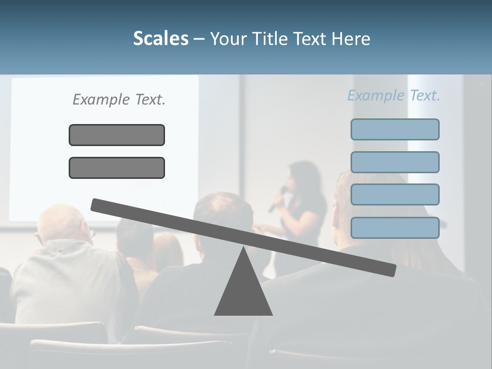 A Woman Giving A Presentation To A Group Of People PowerPoint Template