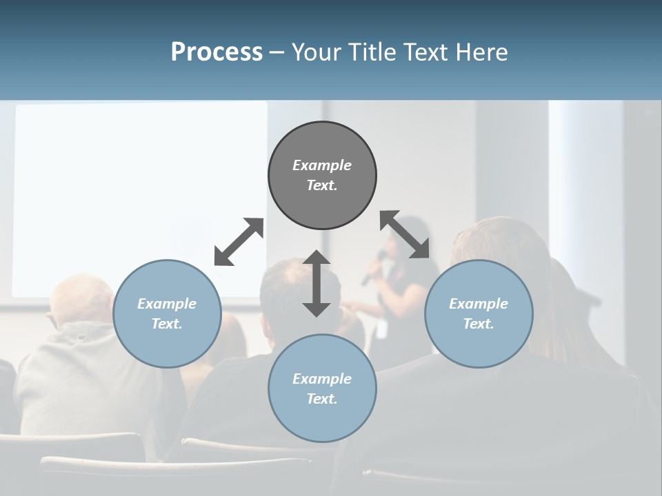 A Woman Giving A Presentation To A Group Of People PowerPoint Template