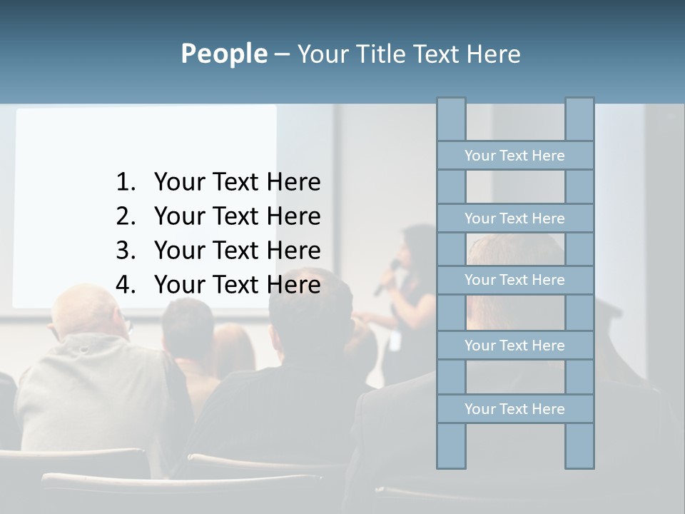 A Woman Giving A Presentation To A Group Of People PowerPoint Template