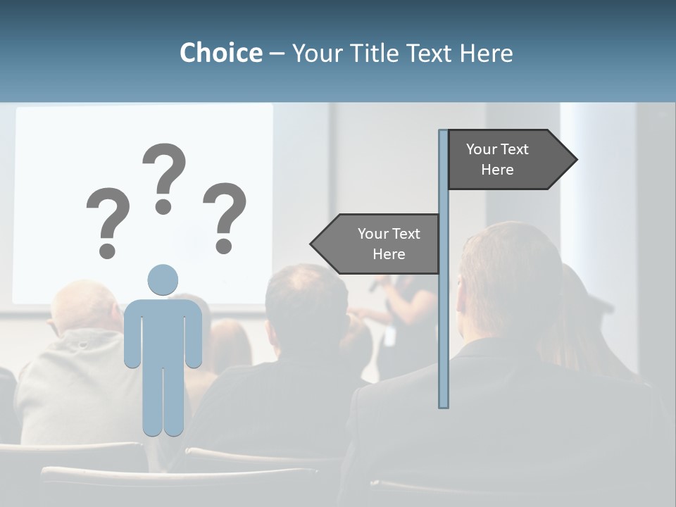 A Woman Giving A Presentation To A Group Of People PowerPoint Template