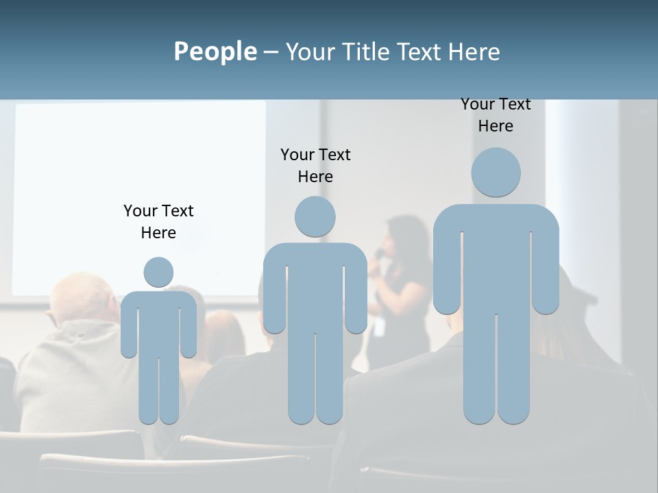 A Woman Giving A Presentation To A Group Of People PowerPoint Template