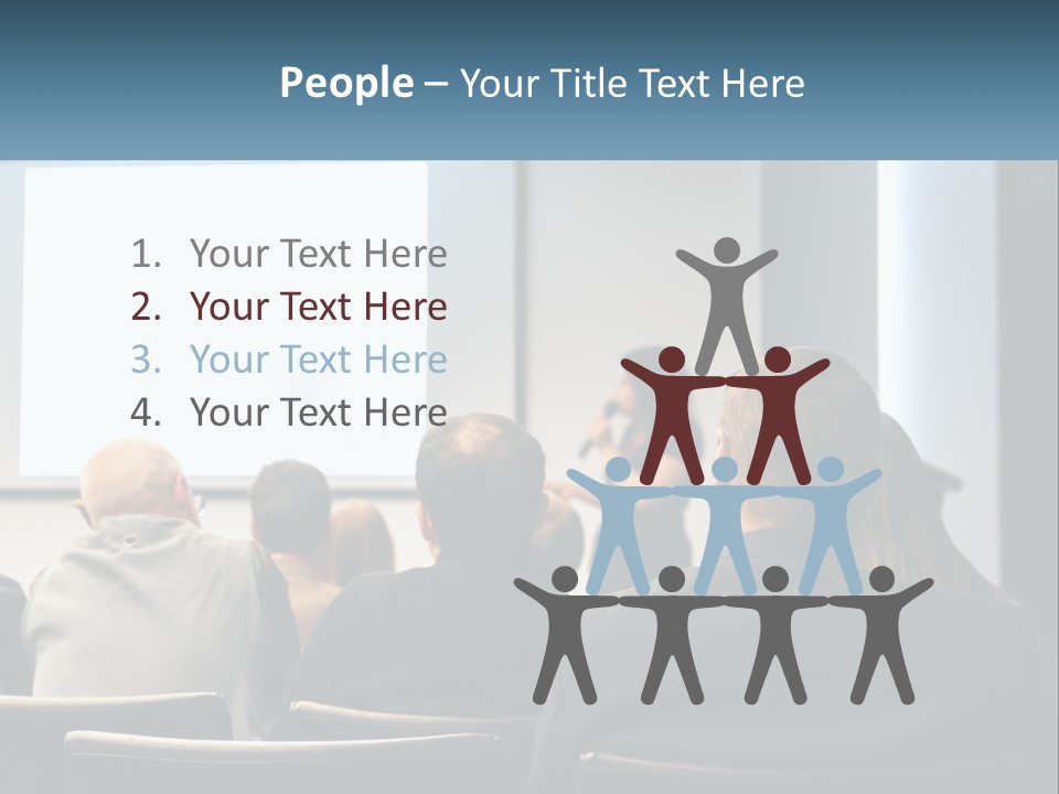A Woman Giving A Presentation To A Group Of People PowerPoint Template