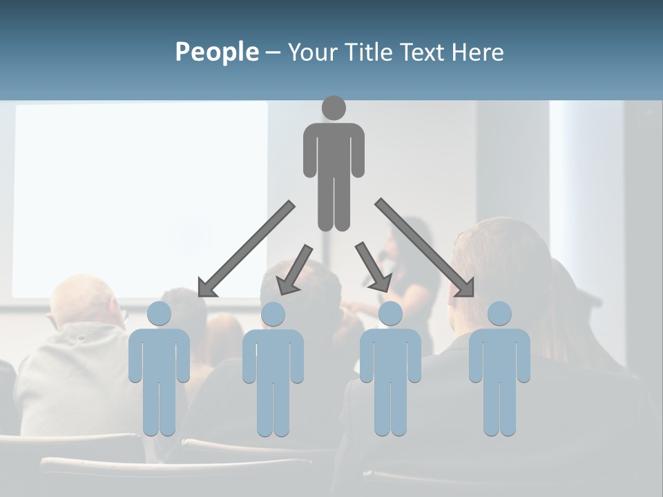 A Woman Giving A Presentation To A Group Of People PowerPoint Template