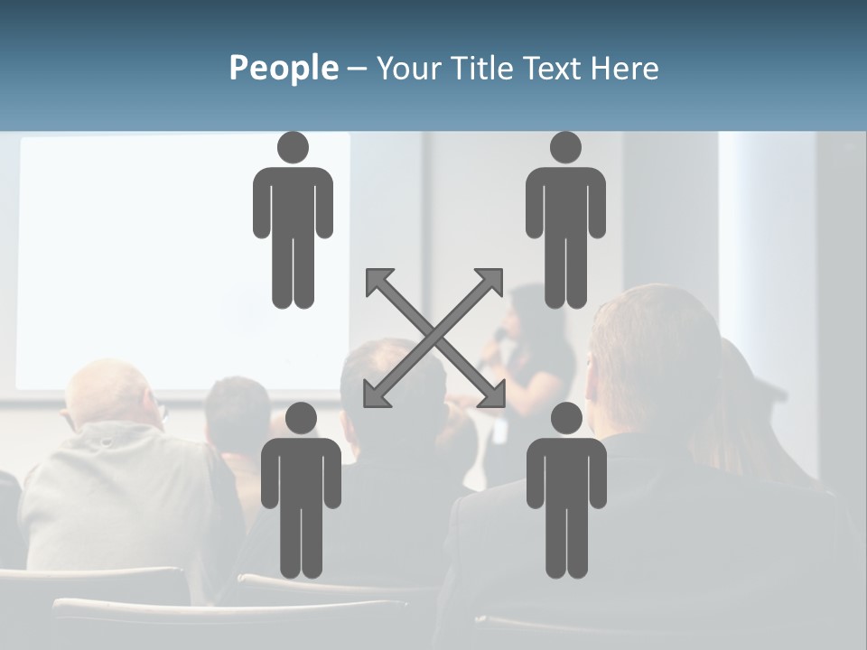 A Woman Giving A Presentation To A Group Of People PowerPoint Template