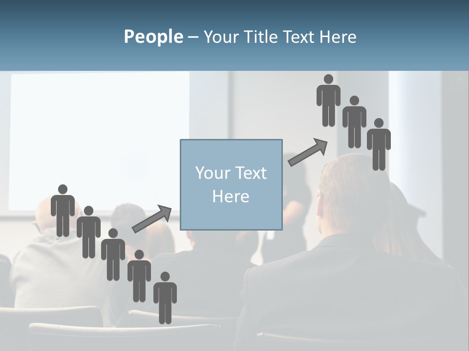 A Woman Giving A Presentation To A Group Of People PowerPoint Template