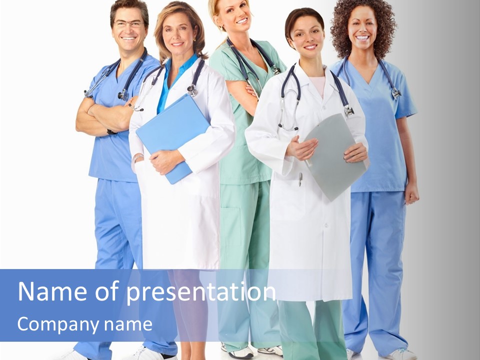 A Group Of Medical Professionals Standing Together PowerPoint Template