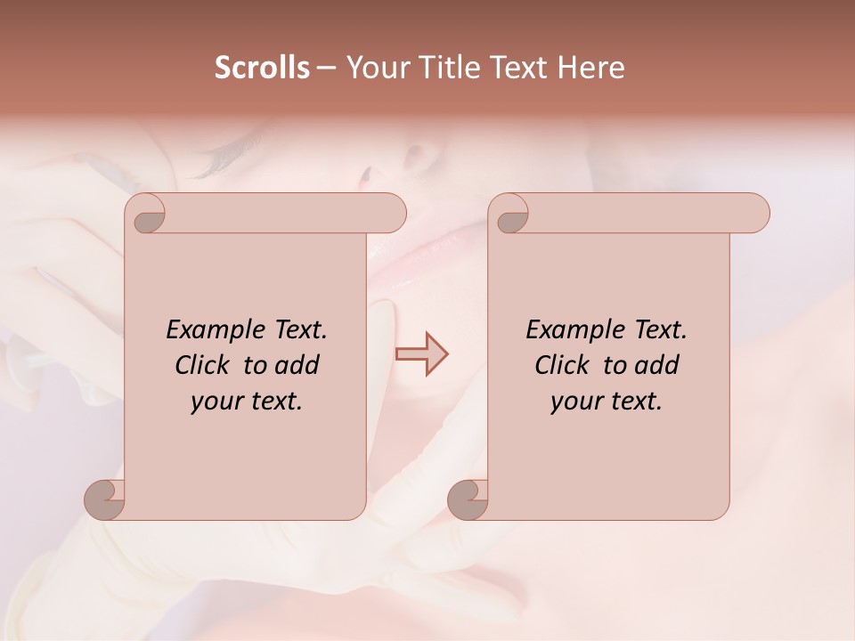 A Woman Getting Her Teeth Examined By A Doctor PowerPoint Template