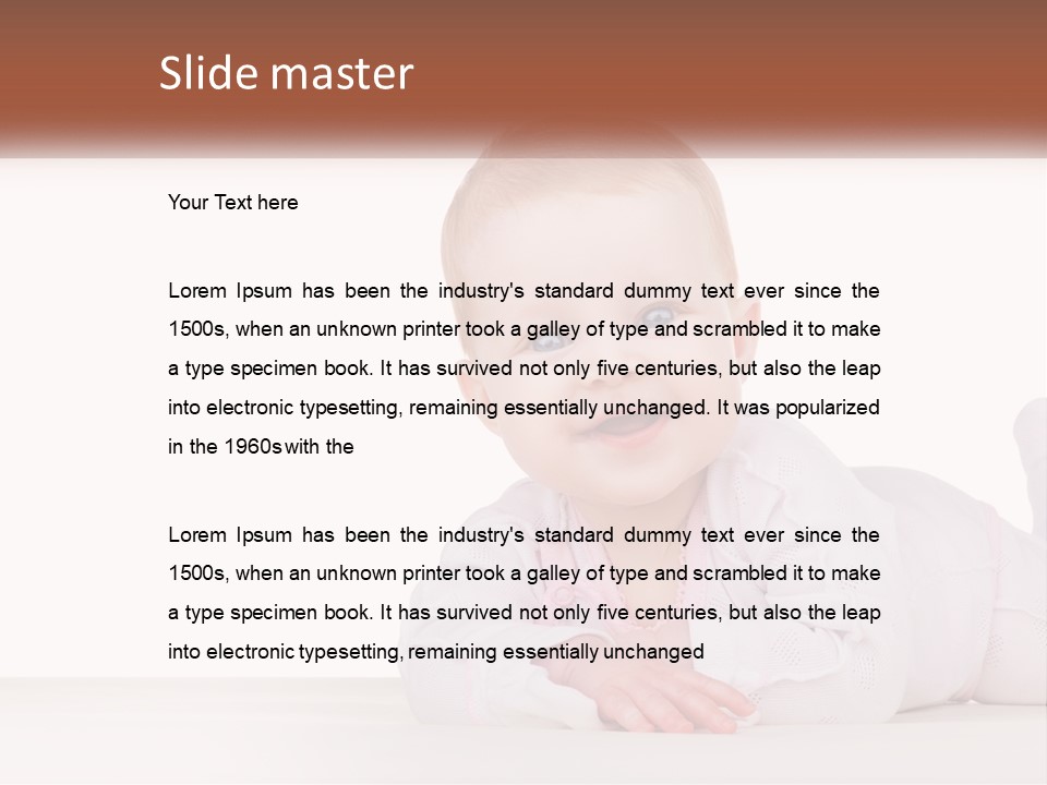 A Baby Is Laying Down On The Floor PowerPoint Template