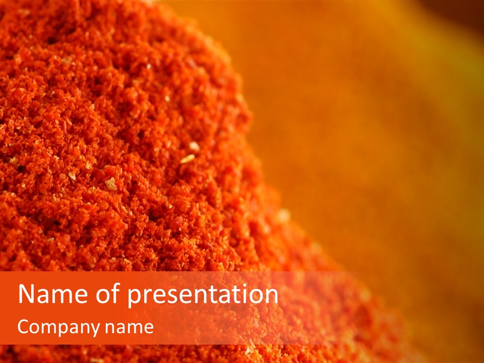 A Pile Of Red Powder With The Words Name Of Presentation PowerPoint Template