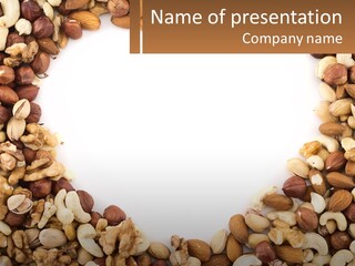 A Group Of Nuts On A White Background PowerPoint Template
