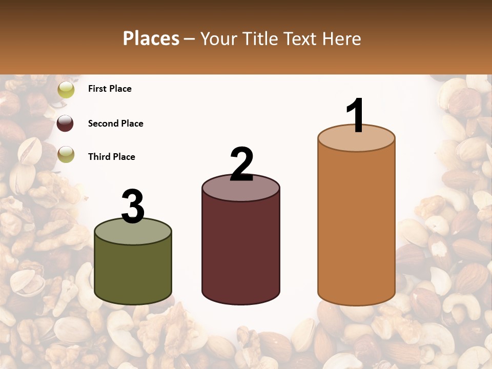 A Group Of Nuts On A White Background PowerPoint Template