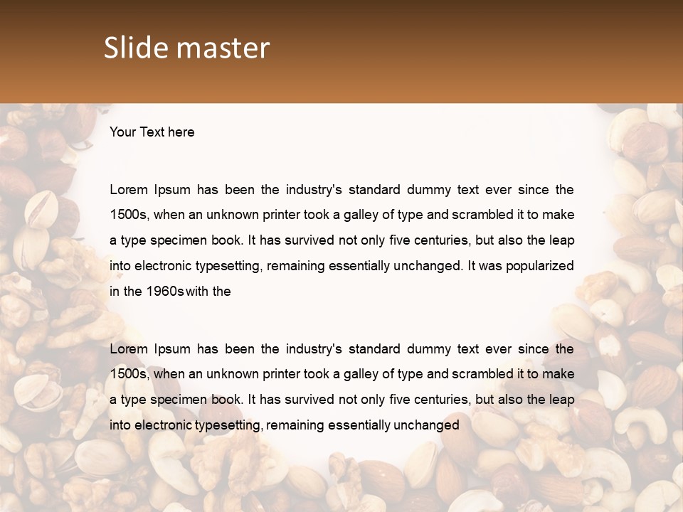 A Group Of Nuts On A White Background PowerPoint Template