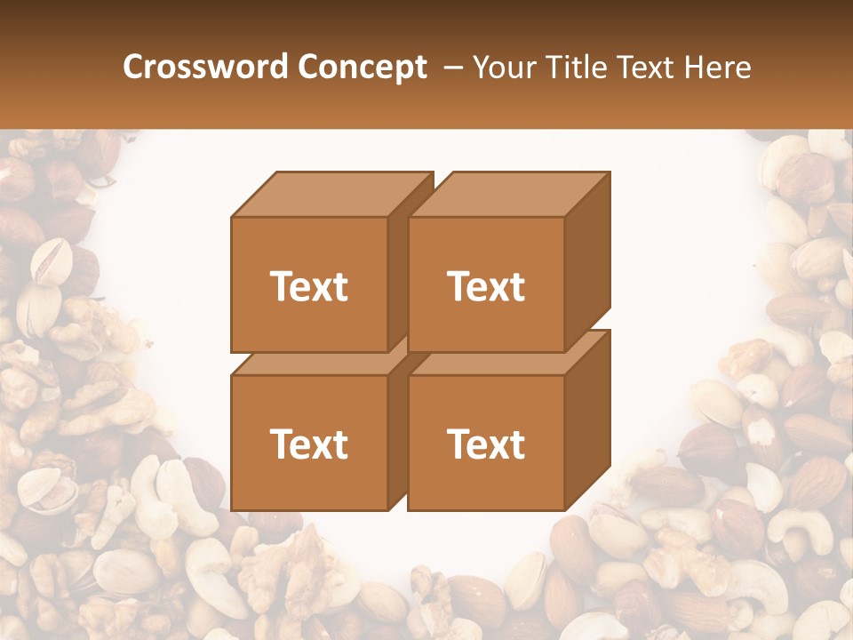 A Group Of Nuts On A White Background PowerPoint Template