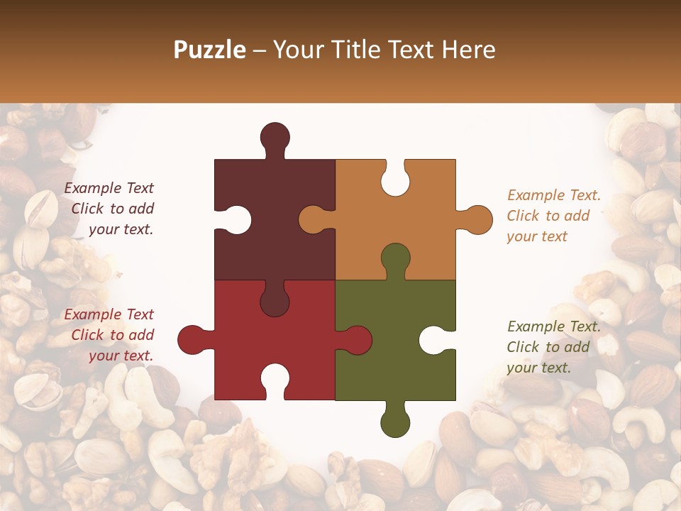 A Group Of Nuts On A White Background PowerPoint Template