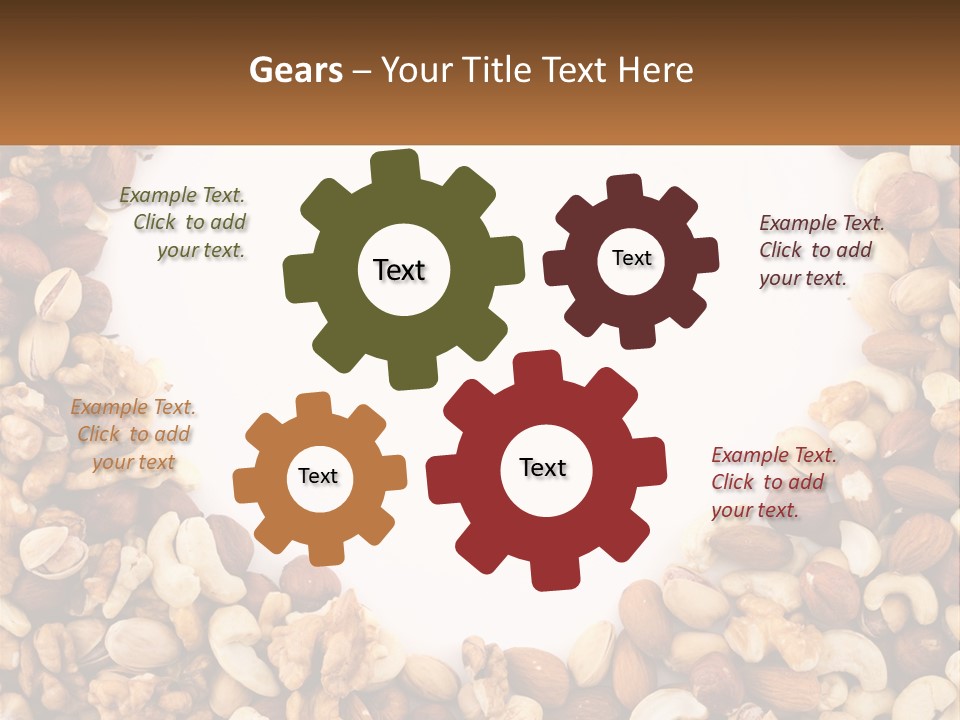 A Group Of Nuts On A White Background PowerPoint Template