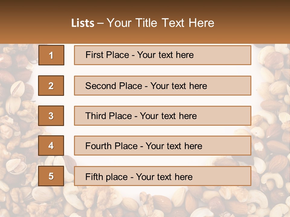 A Group Of Nuts On A White Background PowerPoint Template
