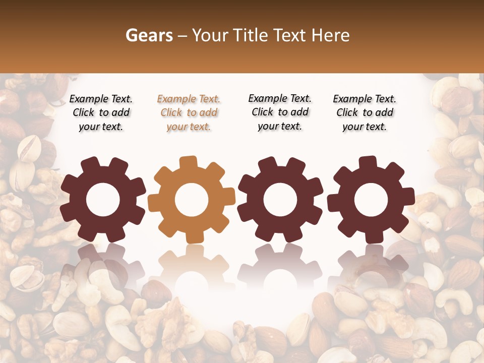 A Group Of Nuts On A White Background PowerPoint Template